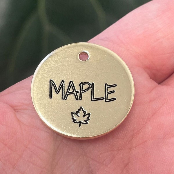 Personalized Dog Tag - Maple Leaf Design Engraved Tag - Cat ID Tag - Dog Collar Tag - Custom Dog Tag - Pet ID Tag Canada