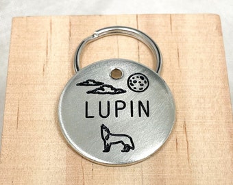 Personalized Dog Tag - Wolf Design Engraved Tag - Cat ID Tag - Dog Collar Tag - Custom Dog Tag - Nature Dog Tag -Pet ID Tag - Werewolf Lupin