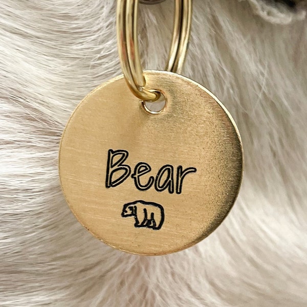 Personalized Dog Tag - Bear Dog Tag Design Engraved - Cat ID Tag - Dog Collar Tag - Custom Dog Tag - Personalized Tag - Pet ID Tag - Nature