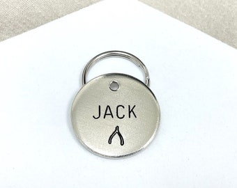 Personalized Dog Tag - Wishbone Dog Tag Design Engraved - Cat ID Tag - Dog Collar Tag - Custom Dog Tag - Personalized Tag - Pet ID Tag Jack