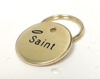 Personalized Dog Tag - Halo Dog Tag Design Engraved - Cat ID Tag - Dog Collar Tag - Custom Dog Tag - Personalized Tag - Pet ID Tag - Angel