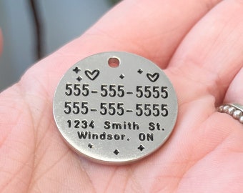 Back of Pet ID Tag Design - Heart Design - ADD ON Only - Dog Pet Tag - Cat Pet Tag - Pet Name Tag - Gift for Dog - Personalized