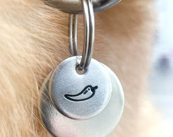 Dog Collar Charm Engraved Tag - Pepper - Cat Collar Charm - Gift for Dog Lover - Mini Tag - Collar Charms Dog - Small Tag - Pepper Dog Tag