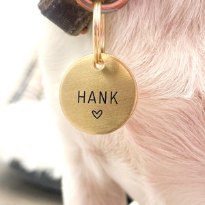 Personalized Dog Tag - Simple HEART Design Engraved Tag - Cat ID Tag - Dog Collar Tag - Custom Dog Tag - Minimalistic Tag - Pet ID Tag