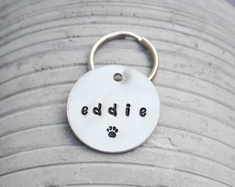 Dog Tag - Paw Print Hand Stamped Dog Tag - Dog Tag for Dogs Personalized - Cat ID Tag - Custom Dog Tag - Pet ID Tag - Dog Tag Canada