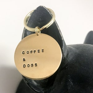Coffee & Dogs Keychain - Dog Mom Gift - Gift for Her - Pet Parents Gift - Fur Mom - Dog Mom Keytag - Coffee Lover - Unique Gift