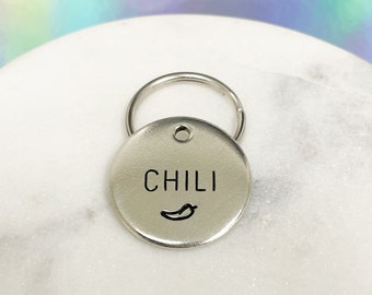 Personalized Dog Tag - Chili Pepper Dog Tag Design Engraved - Cat ID Tag - Dog Collar Tag - Custom Dog Tag - Personalized Tag - Pet ID Tag