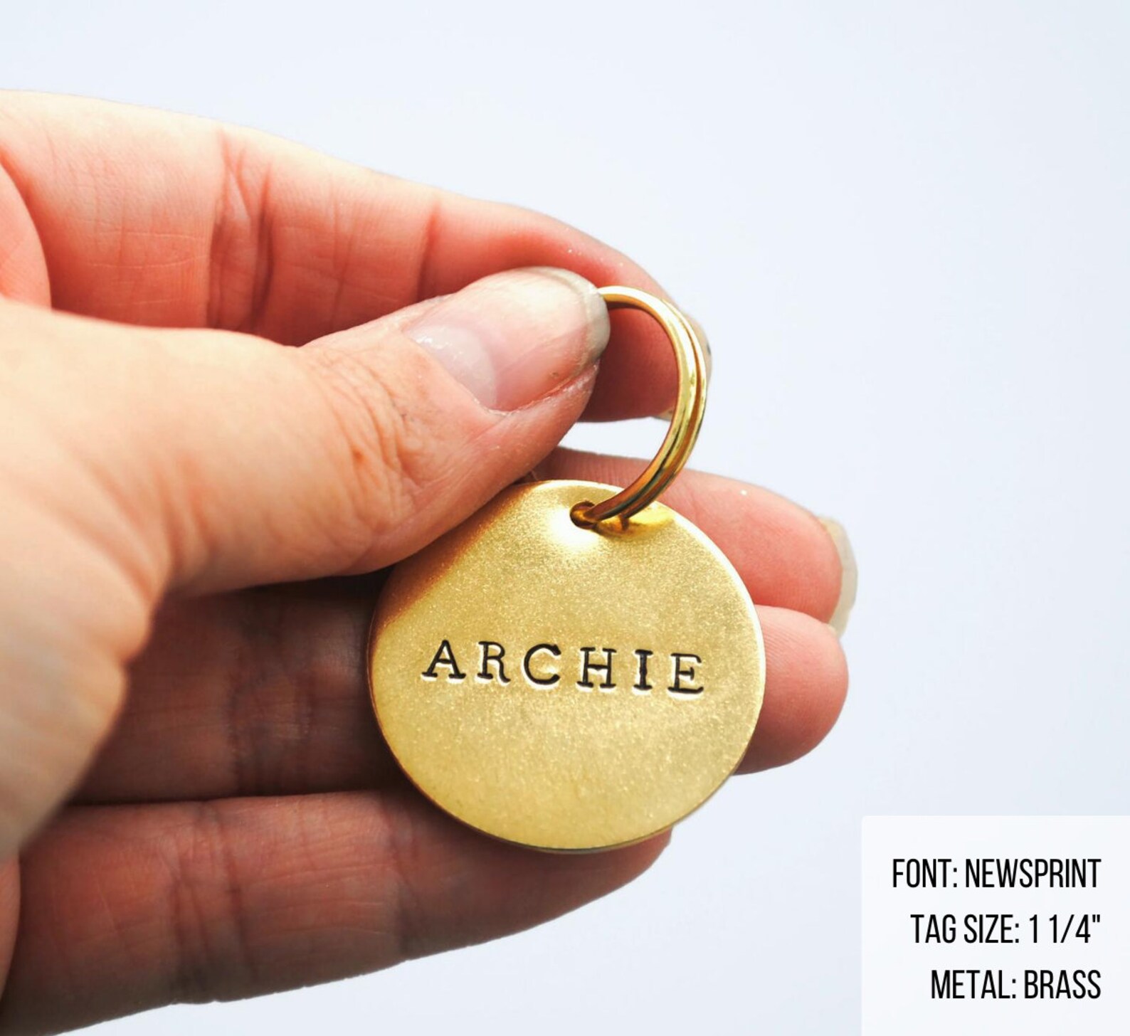 Simple Hand Stamped Dog Tag No Design Cat ID Tag Dog Etsy Canada