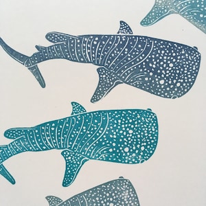 Whale shark hand carved rubber stamp