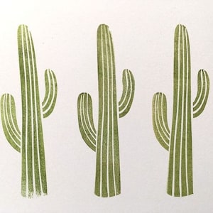 Cacto saguaro/cactos botânicos esculpidos à mão carimbo de borracha/cacto do deserto/Carnegiea gigantea