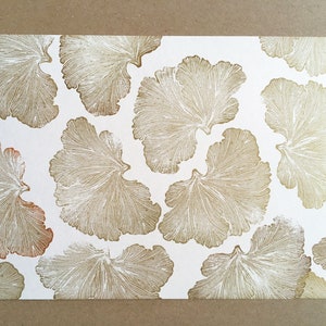 Pilz Stempel, Schizophyllum Pilz Druck, Pilz Kunst, wilde Stempel, Pilz Kunstdruck, Natur Muster, botanische Kunst, Golddruck