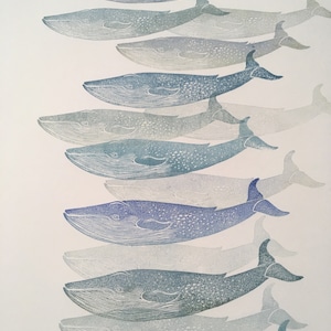 Sello tallado a mano de ballena, estampado de ballena azul, cachalote, mamíferos marinos, estampado de sello de vida oceánica estampado a mano ballenas de sello de goma talladas