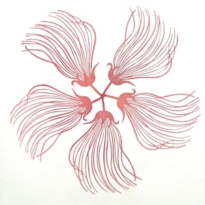 Flor de fumaça da pradaria, carimbo de flores silvestres, tocha, três irmãs, barba de leão, arte de flores do prado, selos para convites de remoção de ervas daninhas