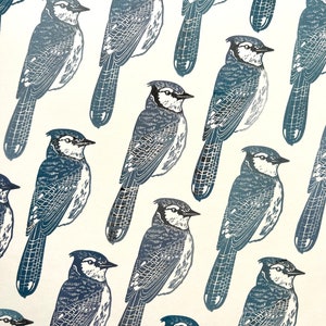 The blue jay bird rubber stamp, bird artprint, blue bird art, blue jay linocut, bird stamp, bird art stamp