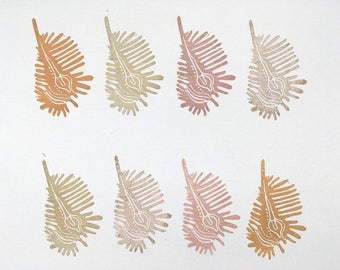 Seashell hand carved rubber stamp / sea shell ocean stamp