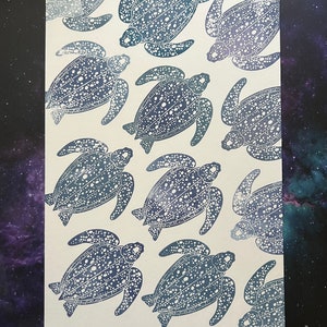 Sello tallado a mano de tortuga laúd, sello de goma de tortuga marina, sellos de naturaleza, sello salvaje, inspirado en montessori, arte de la vida oceánica