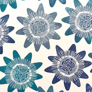 Sello de flor de la pasión - Sello de goma de flores silvestres para la artesanía y el arte botánico, arte de plantas con flores, sello para la fabricación de tarjetas