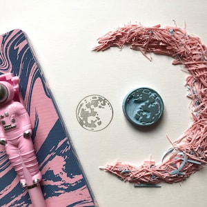 Los sellos tallados a mano de luna llena, sellos celestiales, sello tallado a mano de luna, educativos, sellos salvajes, impresión de arte educativo montessori,