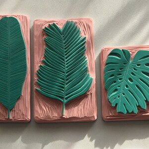Impression botanique feuille de palmier/ feuilles de palmier / jeu d'estampes / GRAND