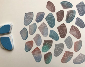Ostreoidea sea shell hand carved stamp/ pearl oyster sea shell stamp