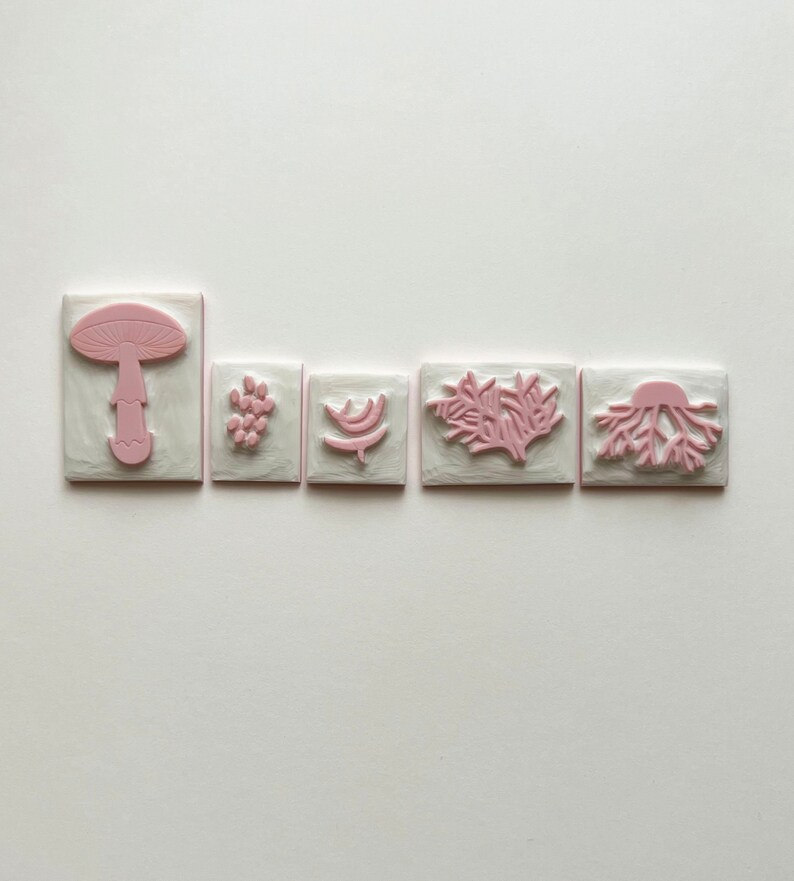 The Mushroom Life Cycle Hand Carved Rubber Stamp, Botanical Life Cycle ...