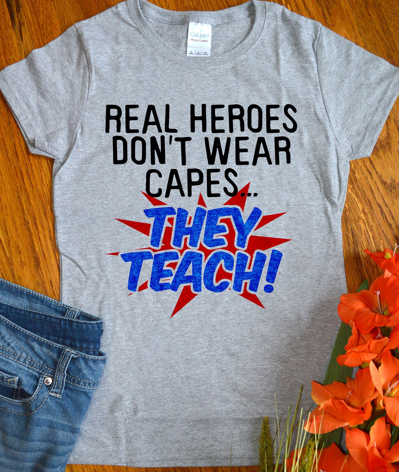 Teacher Shirts Funny Gift Superhero 