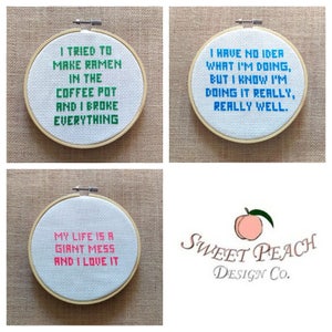 Parks & Rec Andy Dwyer Quotes #1, #2, #3 Cross Stitch Pattern Bundle