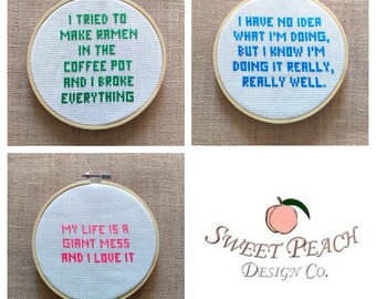 Parks & Rec Andy Dwyer Quotes #1, #2, #3 Cross Stitch Pattern Bundle