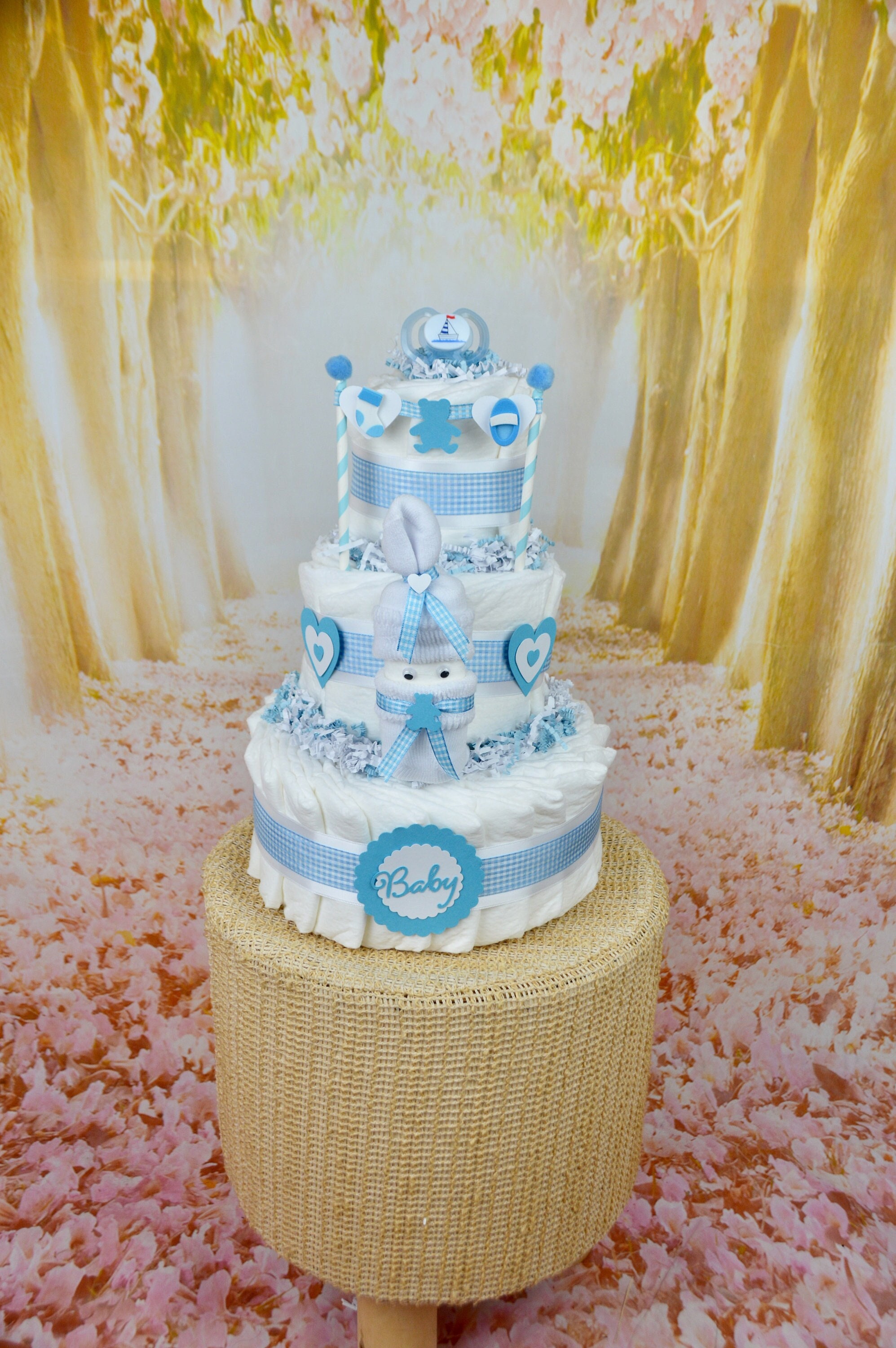 Windeltorte Windelbaby für Jungen - Geschenk zur Geburt - Babyparty -
