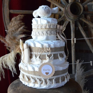 Diaper cake boho - gift for birth - baby shower