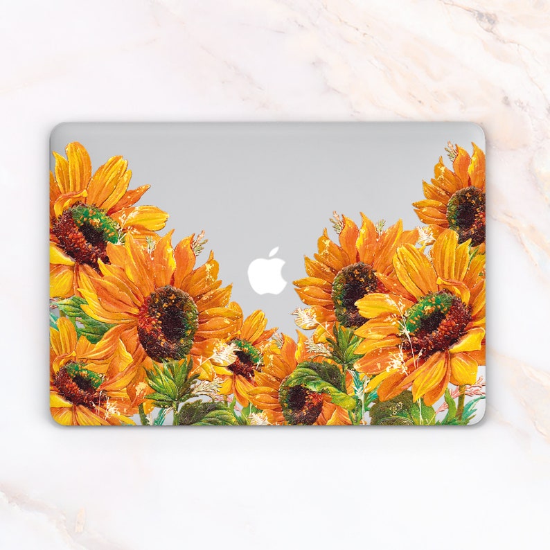 floral macbook case sunflowers