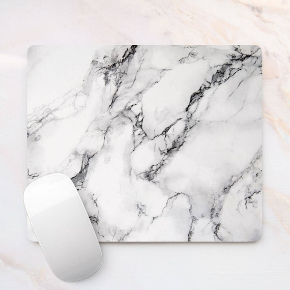 Marble Mousepad White Marble Print Mouse Mat Mouse Pad Office Etsy