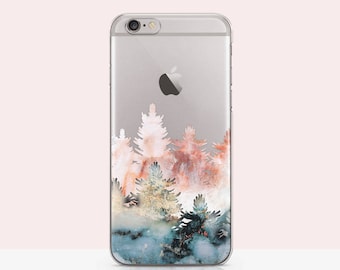 Trees iPhone 7 Case Watercolor Forest iPhone 6 case Floral iphone x case watercolor iphone 7 girly cover paint iphone ten case 43
