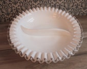 SIlvercrest Milkglass Ruffle Divided Dish
