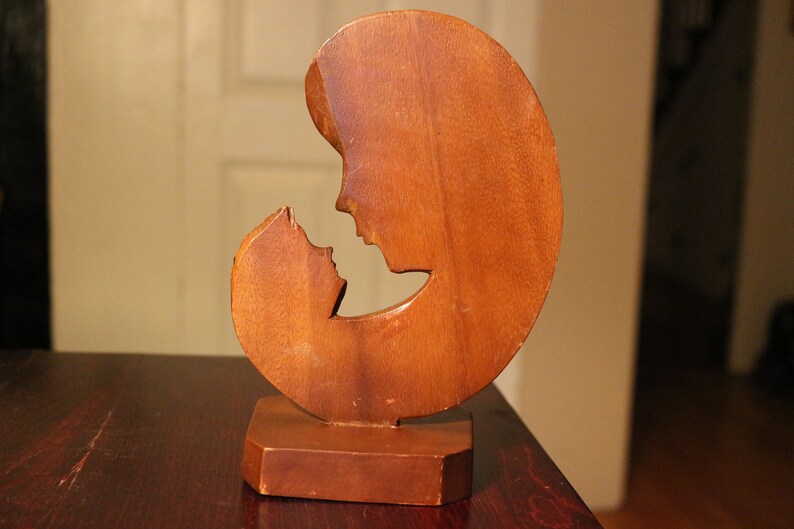 Wood Sculpture Figural Madonna and Child Phillipines with image 1