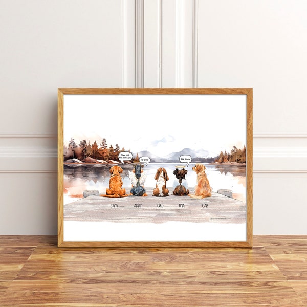 Impresión conmemorativa personalizada para perro y gato, retrato personalizado de mascota Rainbow Bridge, regalo de condolencia por la pérdida de una mascota. Todavía hablan de ti. DIGITAL.