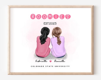 Roomies Gift, Bestie Roommate Print Personalized, Roommate Gift Idea, College Dorm Gifts For Girls, Roomies Gift, Gift for Roommate, DIGITAL