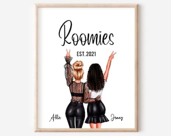 Roommate Personalized Print, Roommate Dorm Gift Idea, Roomie Gift, College Dorm Gifts For Girls, Roomies Gift, Gift for Roommate, DIGITAL