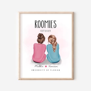 Roommates Personalized Gifts, Roomies Print, Roommates Illustration, Birthday Best Friends Portrait, Graduation Gift for friend DIGITAL