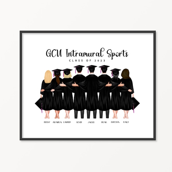 Group Graduation Personalized Print, Group of grad friends College Graduation Gift for best friends, Class of 2023 High School, DIGITAL