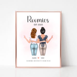 Roommate Print Personalized, Roommate Gift Idea, Roomie Gift, College Dorm Gifts For Girls, Roomy Poster, Gift for Roommate, DIGITAL