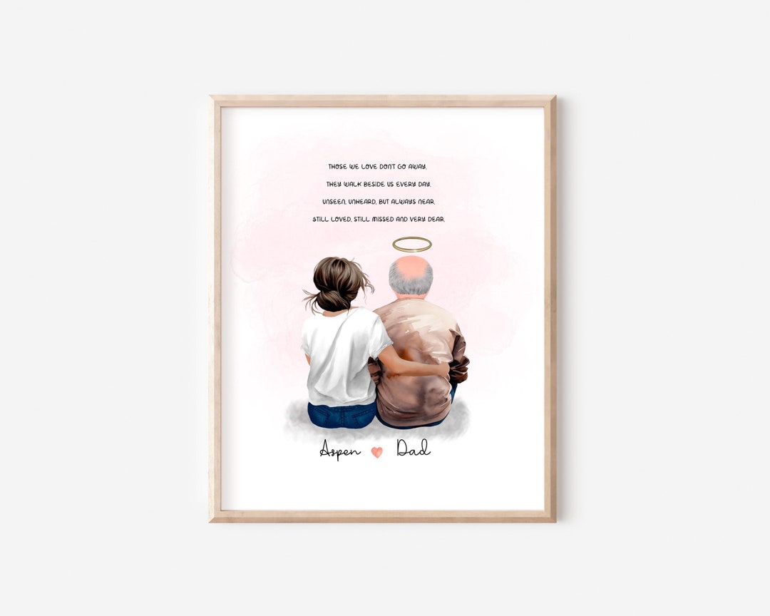 Father Daughter Memorial Personalised Print in Heaven in Loving Memory ...