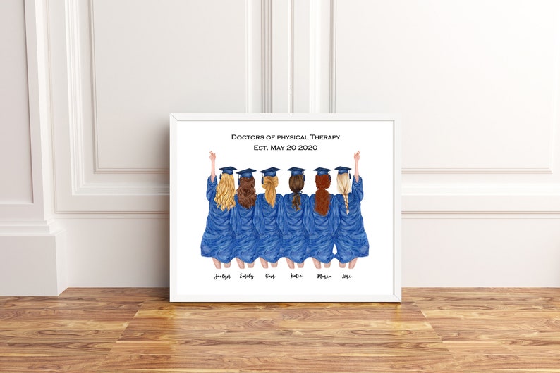 Personalized Graduation Print Gift DIGITAL High School Group graduating of friends College Graduation Gift for best 6 friend Grad gift
