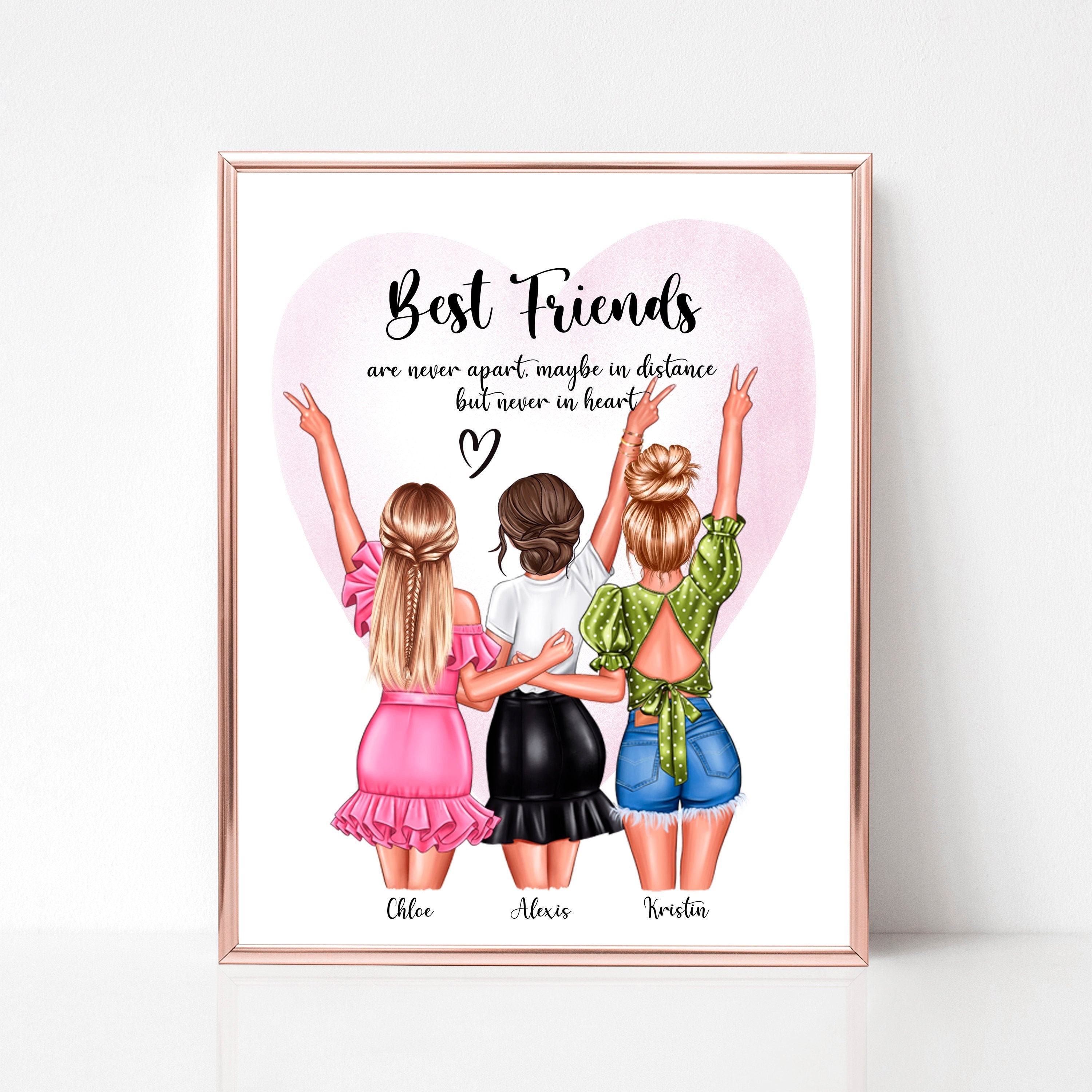 3 Best Friends Personalized Gift Custom Birthday Gift 3 Etsy UK