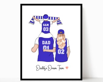 Dad birthday Personalised Gift, Daddy's Dream Team Print, Football Family Print, Granddad Dad Birthday Gift, Soccer Family DIGITAL