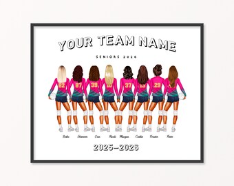 Volleybal vrouw gepersonaliseerde print, meisjes volleybal cadeau, senior nacht geschenken, volleybal team banket cadeau volleybal team poster digitaal