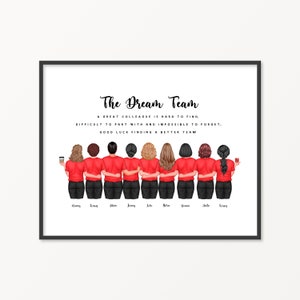 Impressão personalizada de colega de trabalho, arte de parede com retrato de colegas, presente para colega de trabalho, presente de despedida de colega, presente de despedida de membro da equipe, DIGITAL
