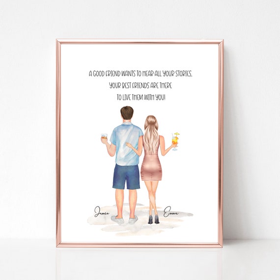 Male Best Friend Funny Personalized Gift Guy Girl Best Friends Etsy
