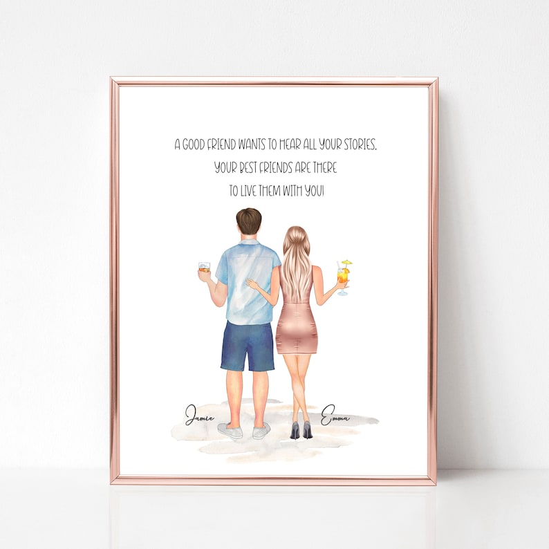 Male Best Friend Funny Personalized Gift Guy Girl Best Friends Etsy