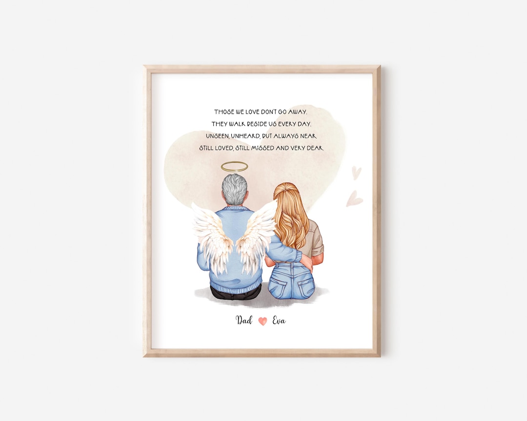 Father Daughter Memorial Personalised Print in Heaven in Loving Memory ...